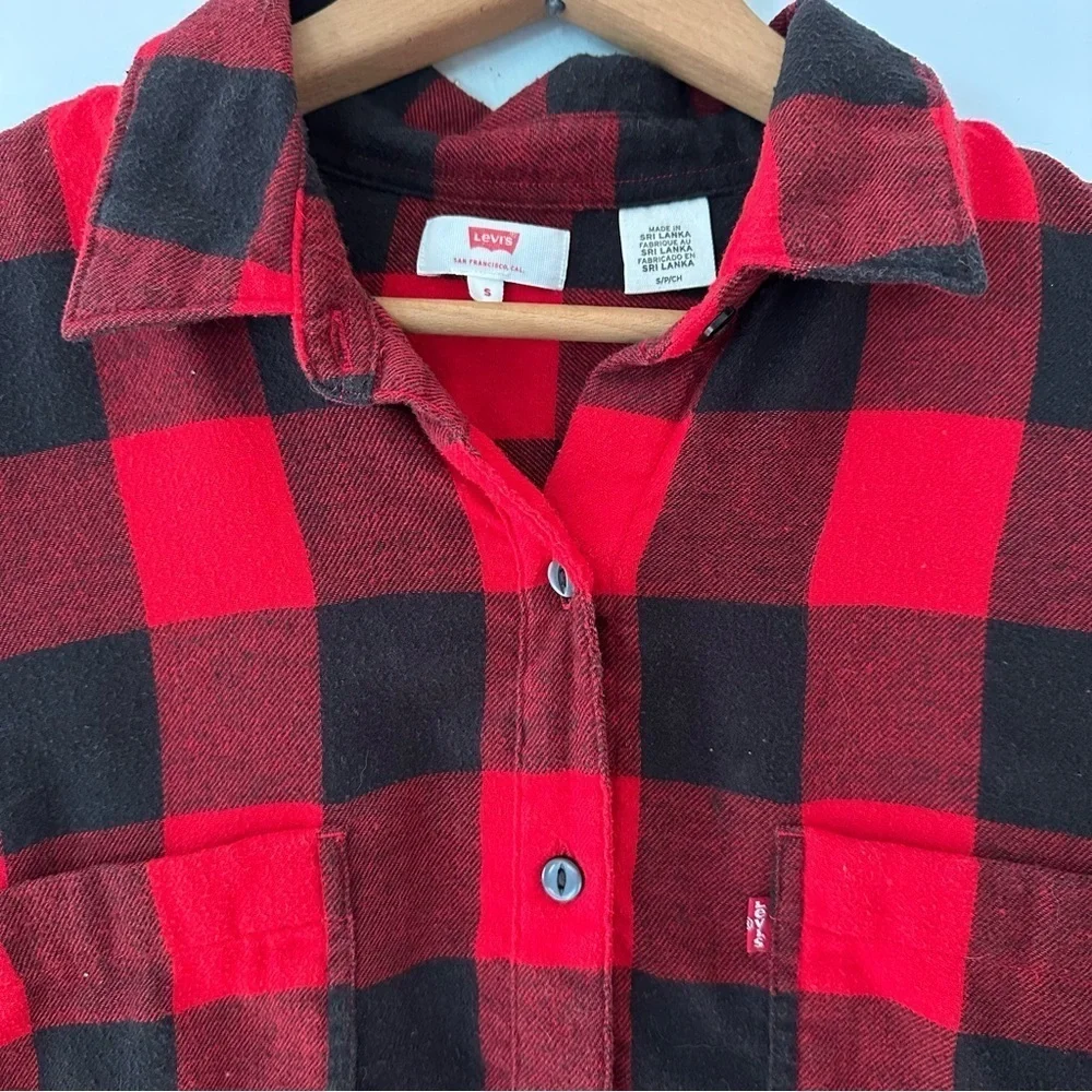 Levi’s Buffalo Plaid Cotton Blend Flannel Mens Work Button Down Size Medium